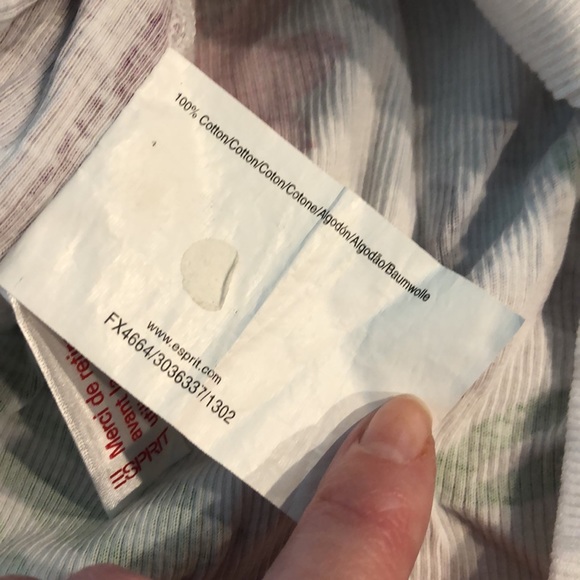 Esprit White Ribbed Floral Tank Top Small - Picture 11 of 13